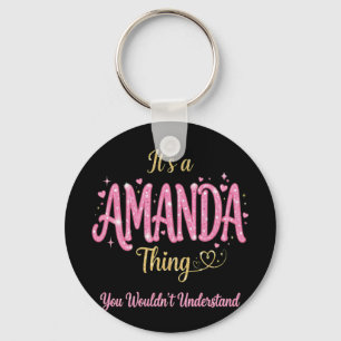 Het is een Amanda-ding Roze Goud Vrouwen Cadeau Sleutelhanger