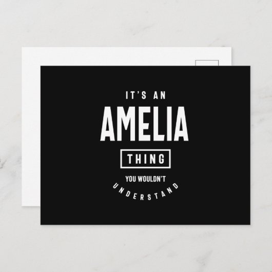 Het is een Amelia-ding: persoonlijke cadeautjes vo Briefkaart (Voorkant / Achterkant)