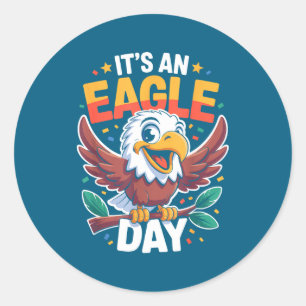 Het is een arend dag Grappige Schattige Cartoon Di Ronde Sticker