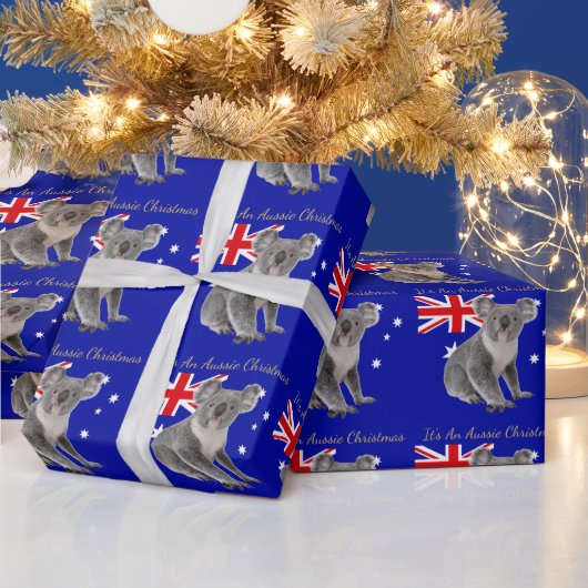 Het is een Aussie kerst met een Koala Cadeaupapier (Feestdagen)