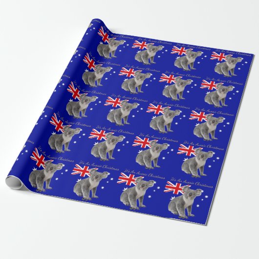 Het is een Aussie Kerstmis met een Koala Cadeaupapier (Uitgerold)