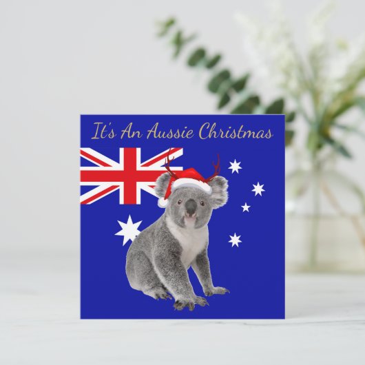 Het is een Aussie Kerstmis met een Koala Kaart (Staand voorkant)