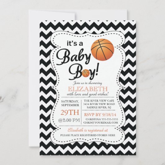 Het is een Baby Boy Basketbal Baby shower Kaart (Voorkant)