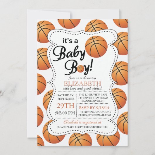 Het is een Baby Boy Basketbal Baby shower Kaart (Voorkant)