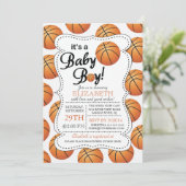 Het is een Baby Boy Basketbal Baby shower Kaart (Staand voorkant)