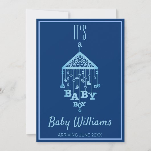 Het is een 'Baby Boy Blue Zwangerschap' aankondigi Aankondiging (Voorkant)