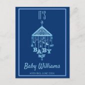 Het is een 'Baby Boy Blue Zwangerschap' aankondigi Briefkaart (Voorkant)