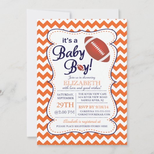 Het is een Baby Boy Football Baby shower uitnodigi Kaart (Voorkant)