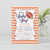 Het is een Baby Boy Football Baby shower uitnodigi Kaart (Staand voorkant)