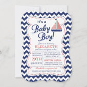 Het is een Baby Boy Sailboot Nautical Baby shower Kaart (Voorkant)