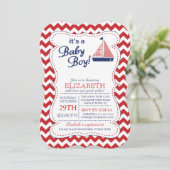 Het is een Baby Boy Sailboot Nautical Baby shower Kaart (Staand voorkant)