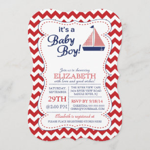 Het is een Baby Boy Sailboot Nautical Baby shower Kaart