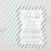 Het is een Baby Boy Sailboot Nautical Baby shower Kaart (Voorkant / Achterkant)