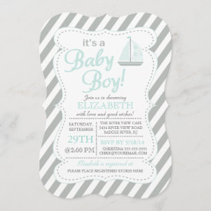 Het is een Baby Boy Sailboot Nautical Baby shower Kaart