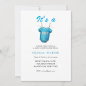 Het is een Baby Boy Shower uitnodiging (Voorkant)
