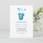 Het is een Baby Boy Shower uitnodiging (Staand voorkant)