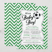 Het is een Baby Boy Soccer Baby shower Kaart (Voorkant / Achterkant)