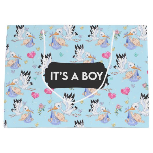 Het is een Baby Cadeautas van Boy Stork (Voorkant)