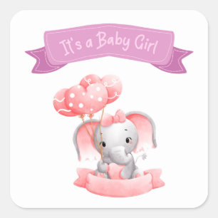 Het is een Baby Girl Announcement Sticker