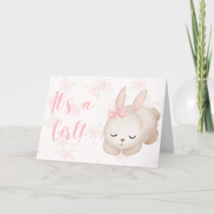 Het is een Baby Girl Bunny Gefeliciteerd Kaart