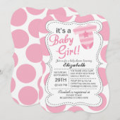 Het is een Baby Girl Pink Bodysuit Girls Baby show Kaart (Voorkant / Achterkant)