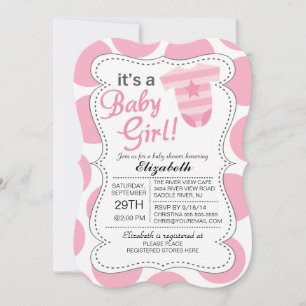 Het is een Baby Girl Pink Bodysuit Girls Baby show Kaart