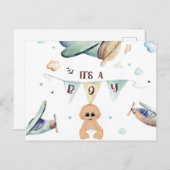 Het is een baby jongen aankondiging briefkaart (Voorkant / Achterkant)