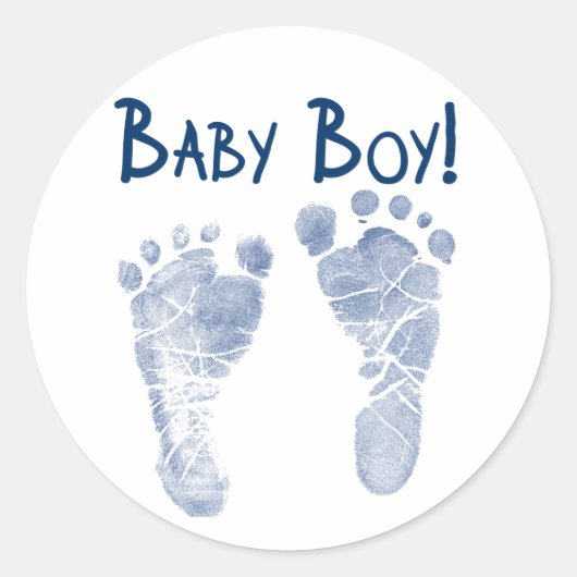 Het is een baby jongen! ronde sticker (Voorkant)