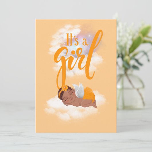 Het is een baby koninklijke kaart voor meisjes (Staand voorkant)