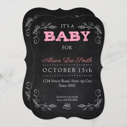 Het is een BABY meisje. Kaart (Voorkant / Achterkant)