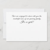 Het is een baby meisje zwangerschap geslacht onthu aankondiging (Achterkant)