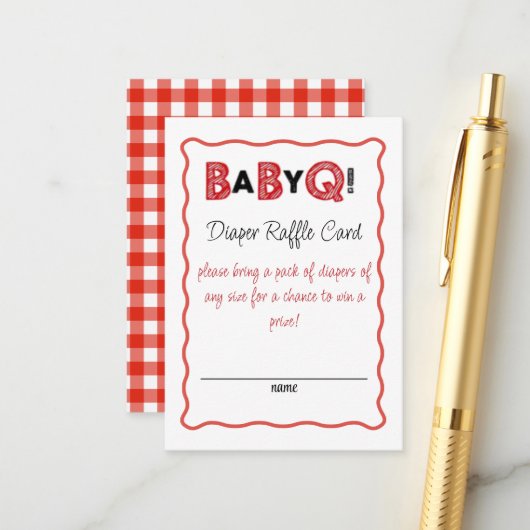 Het is een Baby Q Luier Raffle Kaart (Voorkant / Achterkant in situ)