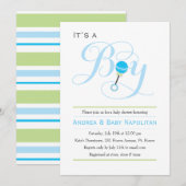 Het is een Baby Rattle  | BABY SHOWER Kaart (Voorkant / Achterkant)