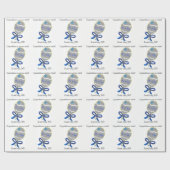 Het is een Baby Rattle voor een jongen Blue Cadeaupapier (Vlak)