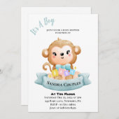 Het is een Baby shower-aap-uitnodiging Kaart (Voorkant / Achterkant)