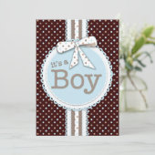 Het is een Baby shower blauw Stip Kaart (Staand voorkant)