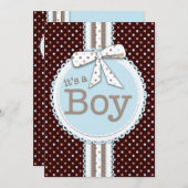 Het is een Baby shower blauw Stip Kaart (Voorkant / Achterkant)