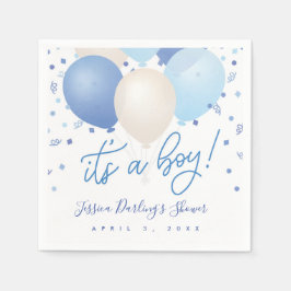 Het is een Baby shower Blue ballonnen. Servet