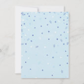 Het is een Baby shower Blue Balloons en Confetti. Kaart (Achterkant)
