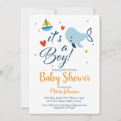 Het is een Baby shower Blue Nautical Ocean Kaart (Voorkant)