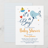 Het is een Baby shower Blue Nautical Ocean Kaart (Voorkant / Achterkant)