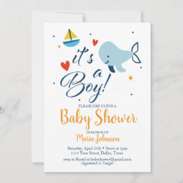 Het is een Baby shower Blue Nautical Ocean Kaart
