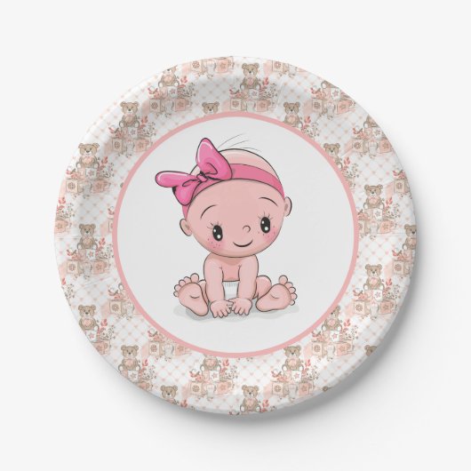 Het is een Baby shower Bord (Voorkant)