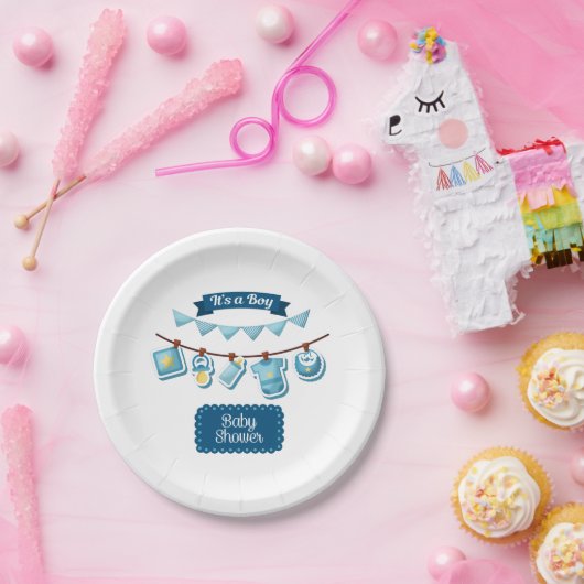 Het is een Baby shower Bord (Feest)
