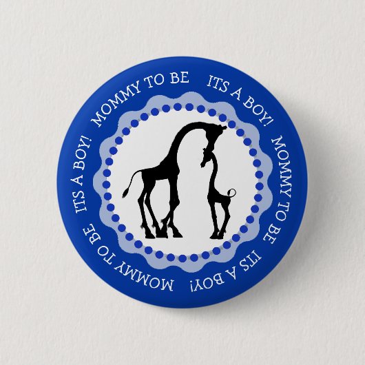 Het is een Baby shower Button van de Giraffe van d (Voorkant)