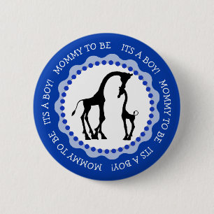 Het is een Baby shower Button van de Giraffe van d