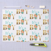 Het is een baby shower Dinosaur Wrapping Paper Tissuepapier (Craft)