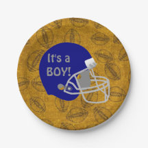 Het is een Baby shower Football Bord