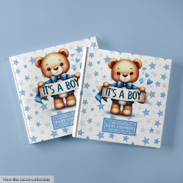 Het is een baby shower gastenboek om in te loggen