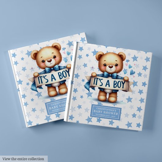 Het is een baby shower gastenboek om in te loggen